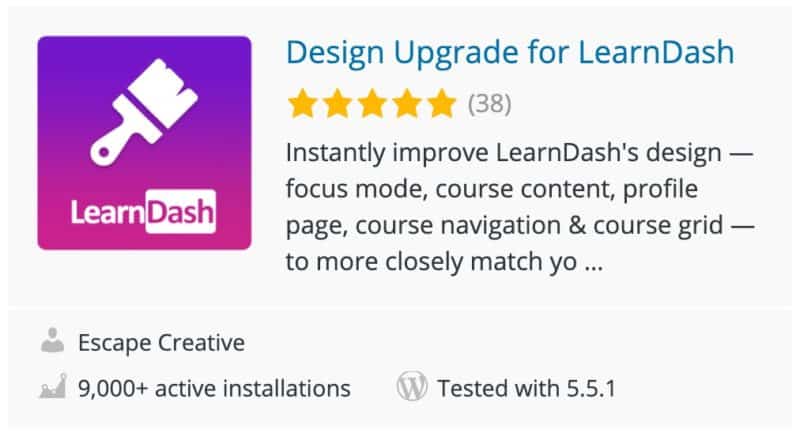 Design Upgrade for LearnDash plugin card