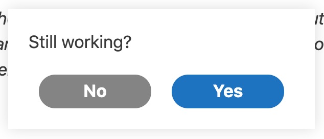 Simple Course Timer idle timeout popup
