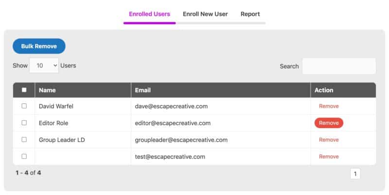 WisdmLabs Group Registration enrolled users