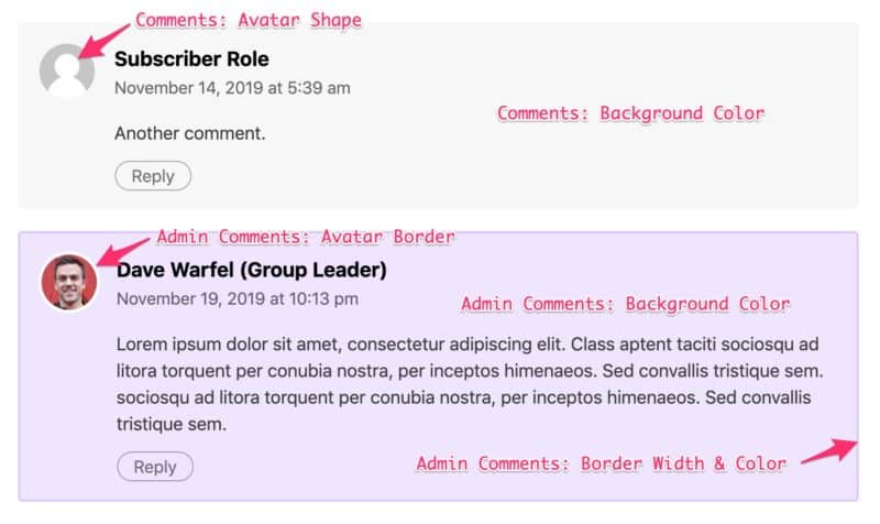 Focus Mode comments design options