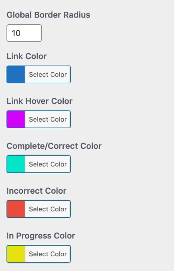 General Design panel options