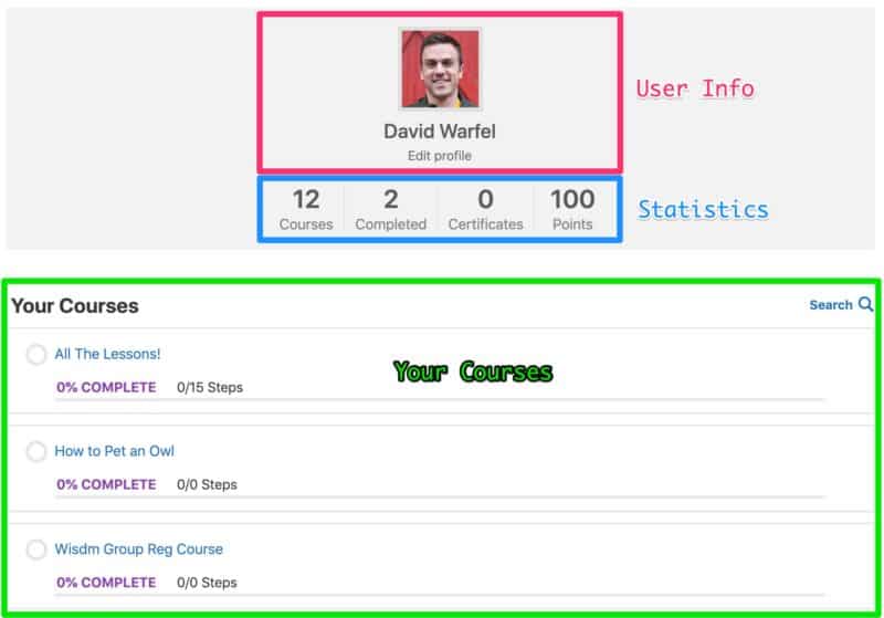 3 sections you can hide in the LearnDash Profile