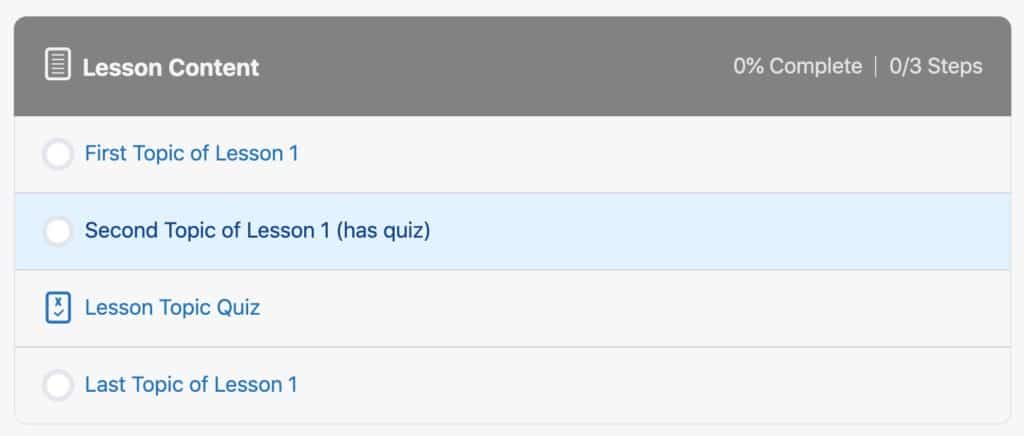 Example of Lesson Content in LearnDash