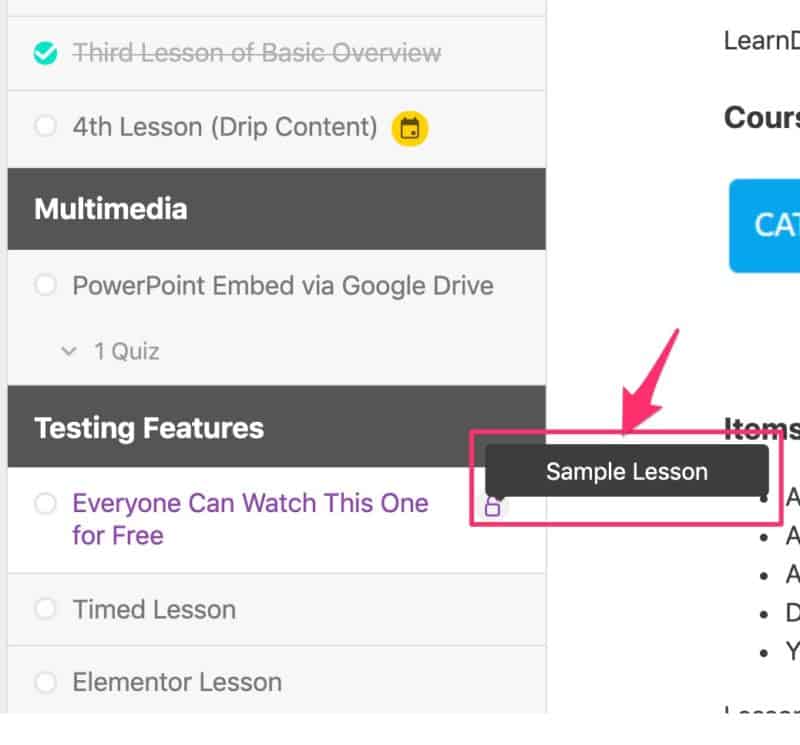 Sample Lesson tooltip example
