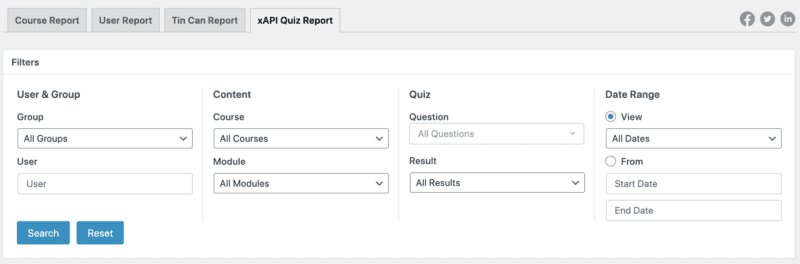 Tin Canny Reporting for LearnDash xAPI quiz report